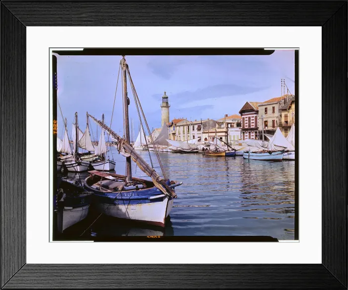 Framed Print : Boats Moored in Harbor Framed Print : Boats Moored in Harbor