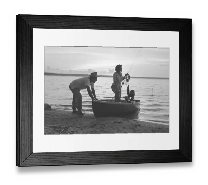 Framed Print : Couple Fishing Framed Print : Couple Fishing