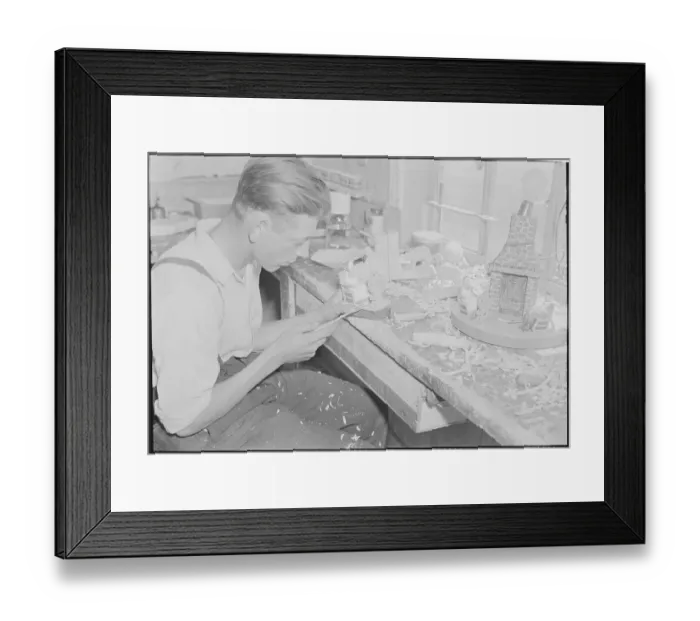 Framed Print : Woodcarver Working Framed Print : Woodcarver Working