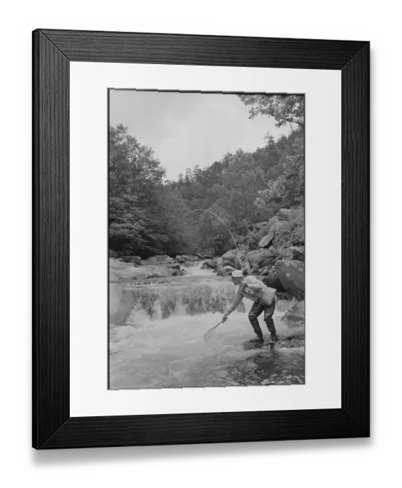 Framed Print : Man Fishing in Little River Framed Print : Man Fishing in Little River