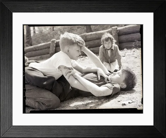 Framed Print : Boys Fighting Framed Print : Boys Fighting