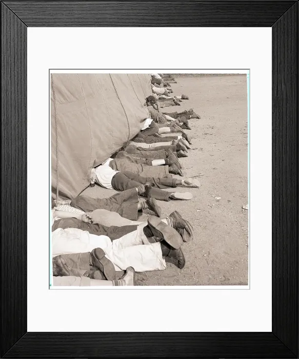 Framed Print : Legs Protruding from Circus Tent