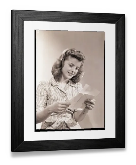 Framed Print : Woman Reading Telegram