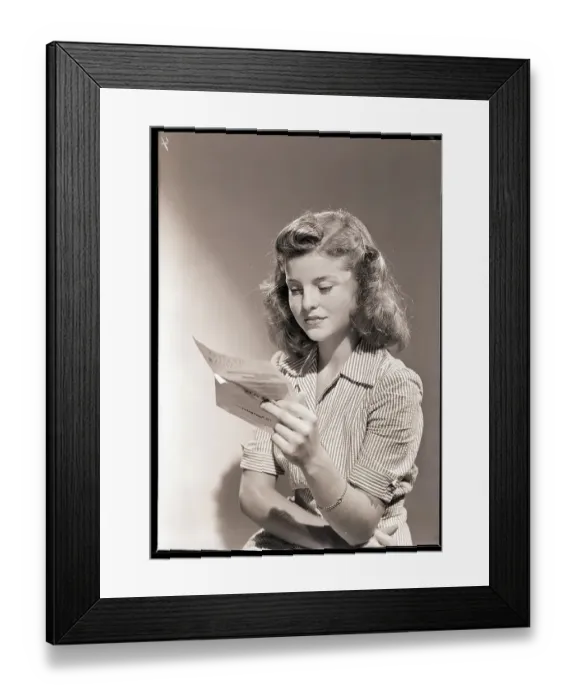 Framed Print : Woman Reading Telegram Framed Print : Woman Reading Telegram
