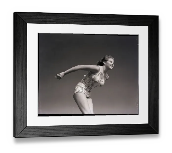 Framed Print : Woman Preparing to Jump Framed Print : Woman Preparing to Jump
