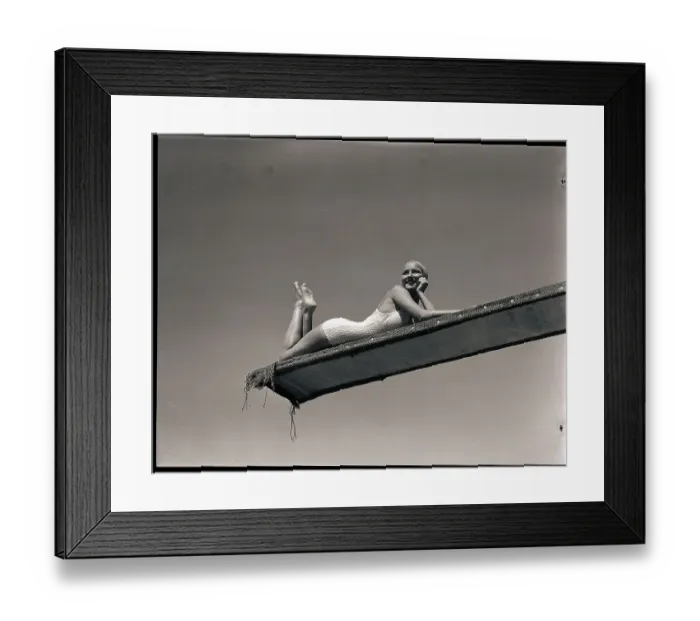 Framed Print : Woman Lying on Diving Board