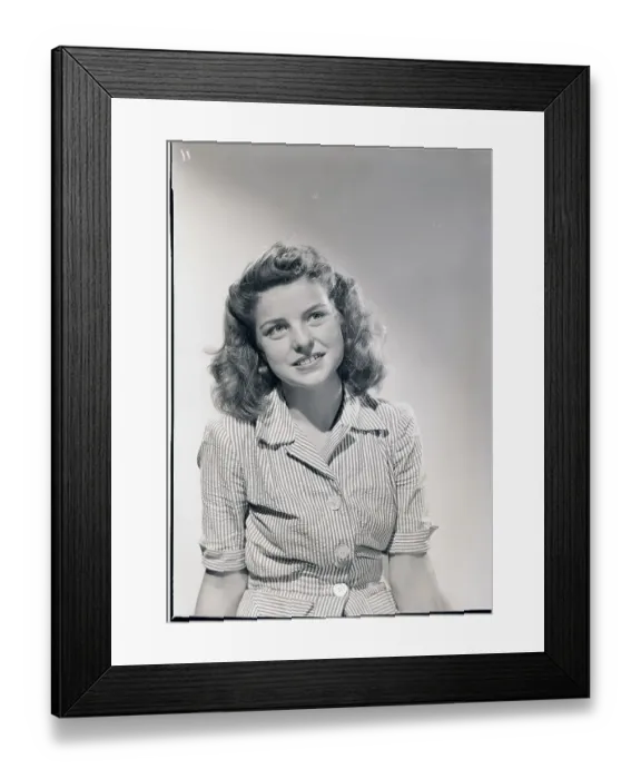 Framed Print : Woman Wearing Stripped Dress
