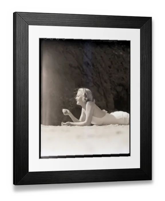 Framed Print : Woman Lying on the Beach+ Framed Print : Woman Lying on the Beach+
