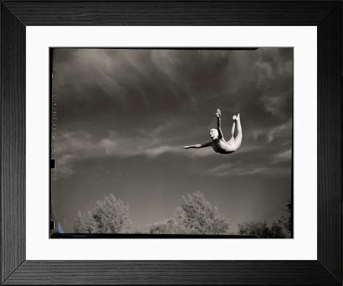 Framed Print : Woman Diving in Air Framed Print : Woman Diving in Air