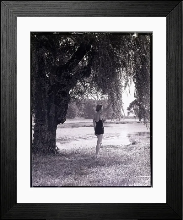 Framed Print : Woman Standing Under a Tree Framed Print : Woman Standing Under a Tree