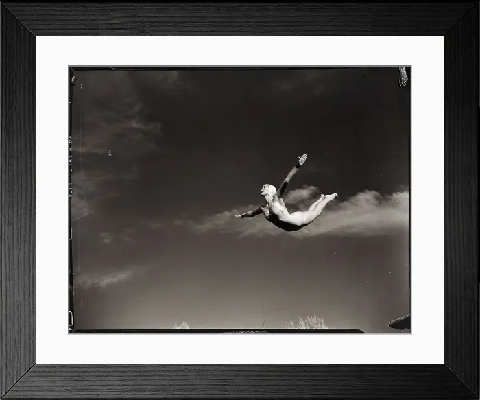 Framed Print : Woman Diving in Air Framed Print : Woman Diving in Air