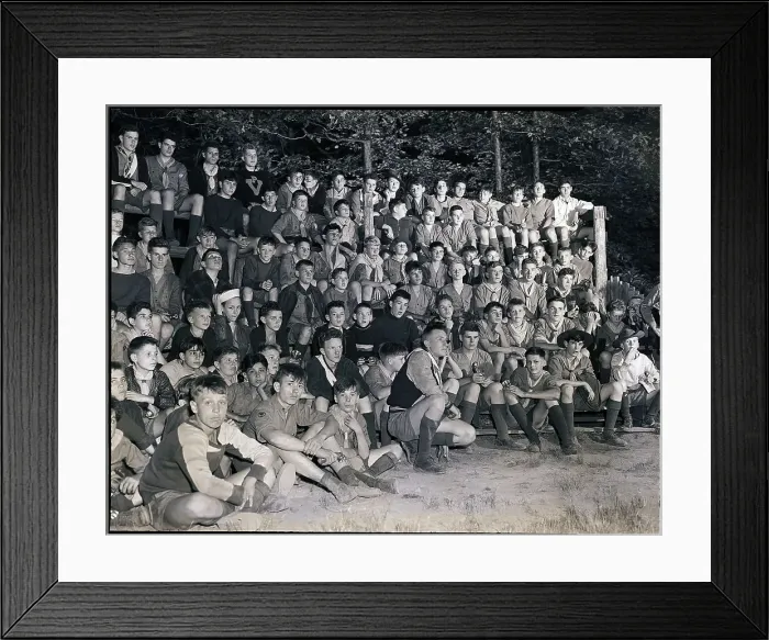 Framed Print : Boy Scout Campfire Scene Framed Print : Boy Scout Campfire Scene