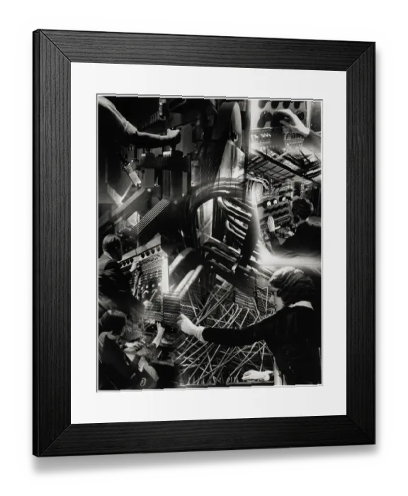 Framed Print : Montage of Telephone Operations Framed Print : Montage of Telephone Operations