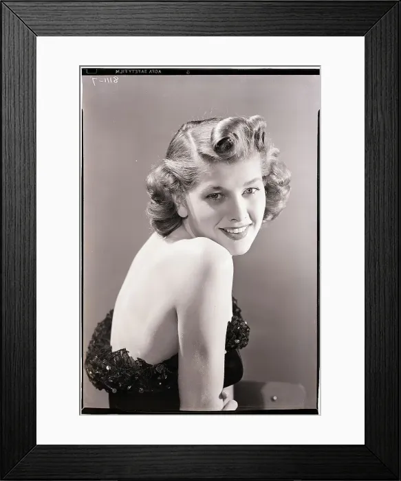 Framed Print : Smiling Woman in Strapless Dress Framed Print : Smiling Woman in Strapless Dress