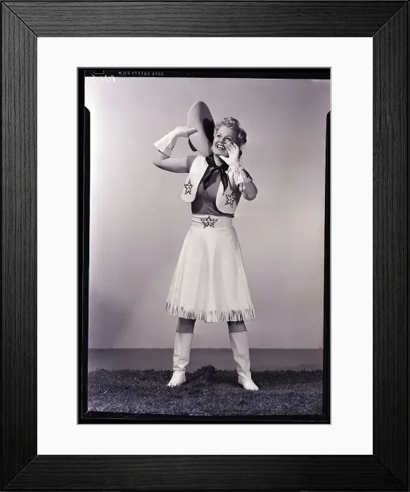 Framed Print : Woman Dressed as Cowgirl Shouting Framed Print : Woman Dressed as Cowgirl Shouting