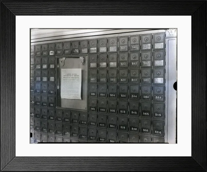 Framed Print : Post Office Boxes Framed Print : Post Office Boxes