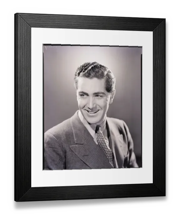 Framed Print : Smiling Man in Suit and Tie Framed Print : Smiling Man in Suit and Tie