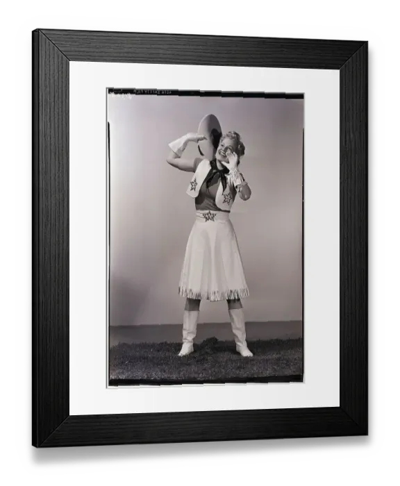 Framed Print : Woman Dressed as Cowgirl Framed Print : Woman Dressed as Cowgirl