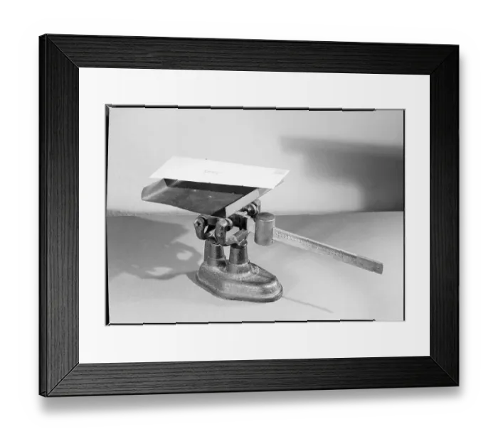 Framed Print : Letter on a Postal Scale Framed Print : Letter on a Postal Scale