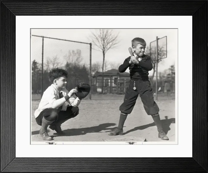 Framed Print : Boys Playing Baseball Framed Print : Boys Playing Baseball