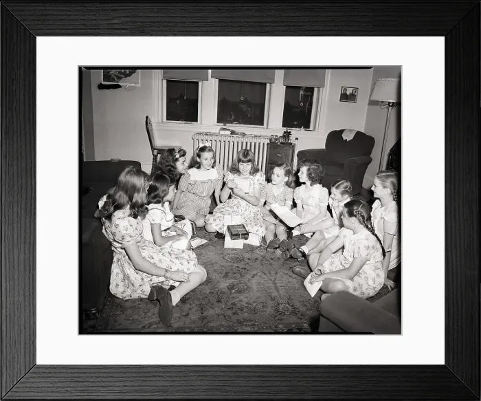 Framed Print : Girls at a Birthday Party Framed Print : Girls at a Birthday Party