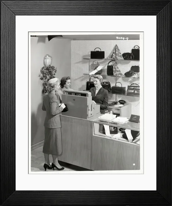 Framed Print : Women Shopping At Accessory Counter Framed Print : Women Shopping At Accessory Counter