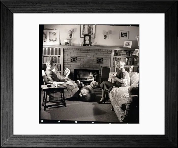 Framed Print : Family at Home in Living Room Framed Print : Family at Home in Living Room