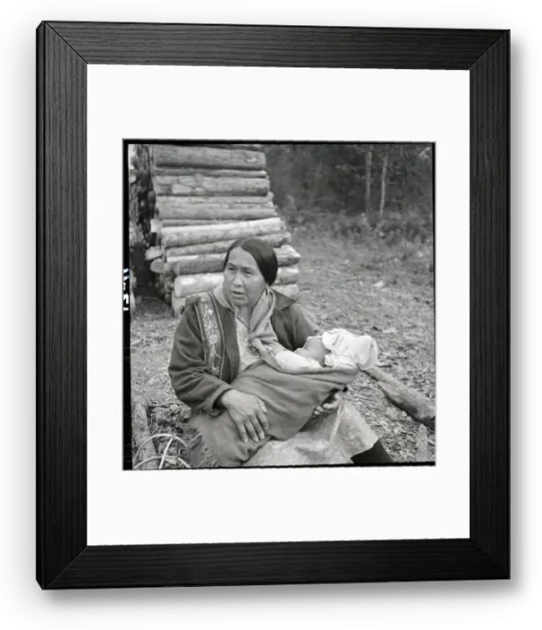 Framed Print : First Nations woman holding child Framed Print : First Nations woman holding child