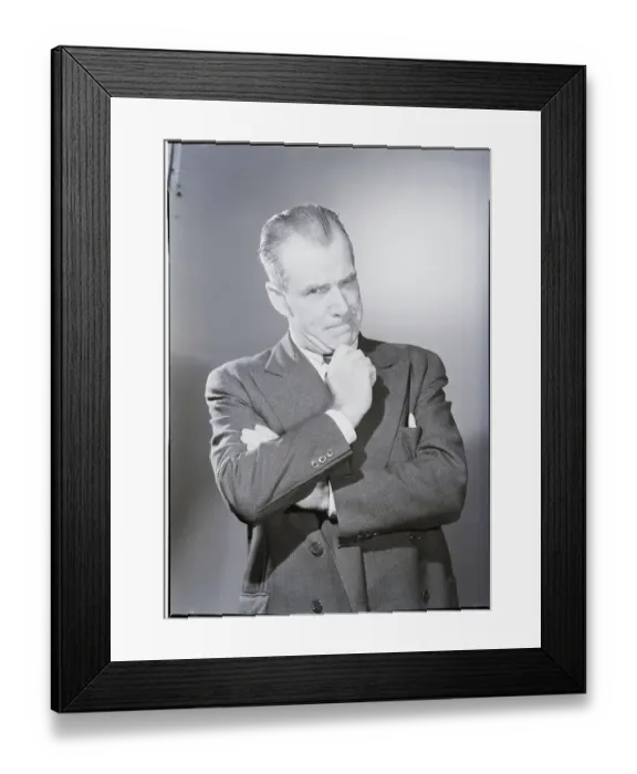 Framed Print : Man in Thoughtful Pose Framed Print : Man in Thoughtful Pose