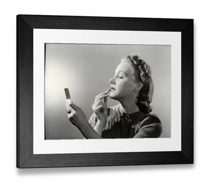 Framed Print : Woman Applying Lipstick Framed Print : Woman Applying Lipstick