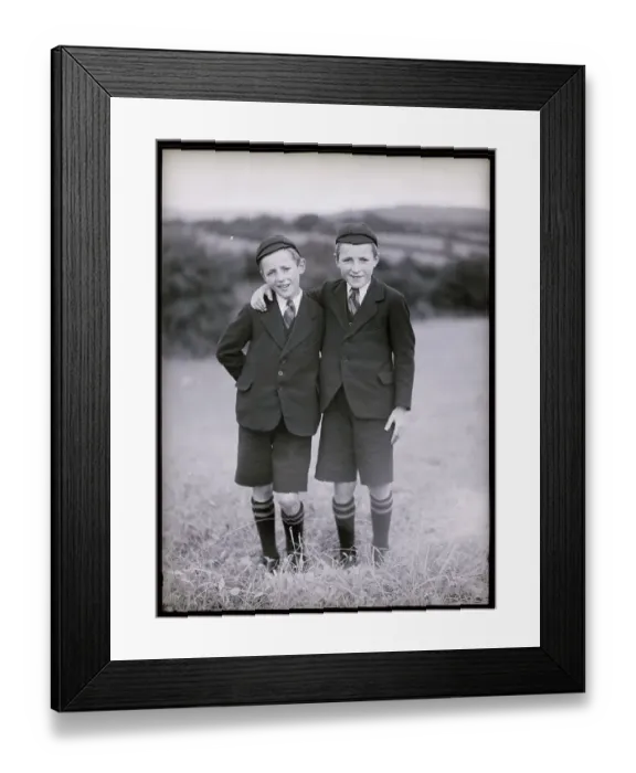 Framed Print : Twin Boys in School Uniforms Framed Print : Twin Boys in School Uniforms
