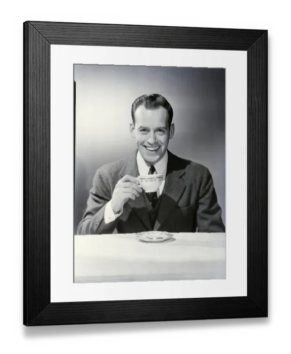 Framed Print : Man Drinking Tea Framed Print : Man Drinking Tea