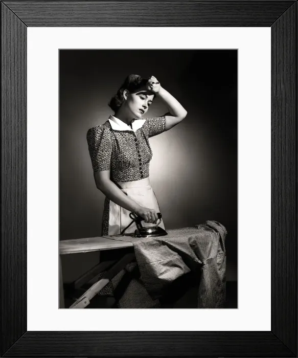 Framed Print : Housewife Ironing Shirt Framed Print : Housewife Ironing Shirt