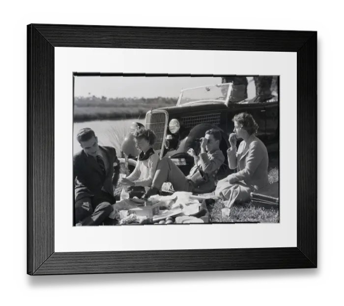 Framed Print : Two Couples Picnicking Framed Print : Two Couples Picnicking