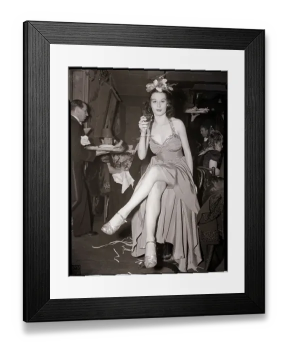 Framed Print : Woman Toasting the New Year Framed Print : Woman Toasting the New Year