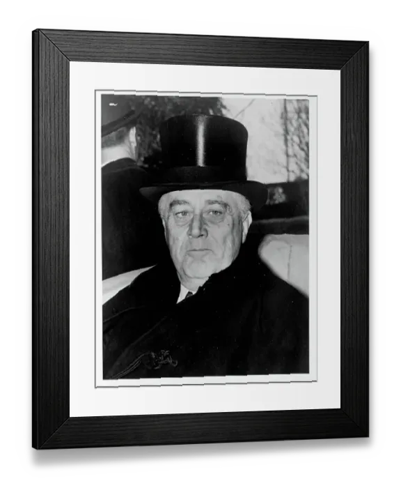 Framed Print : Closeup of President F.D. Roosevelt, undated. B / W photo Framed Print : Closeup of President F.D. Roosevelt, undated. B / W photo
