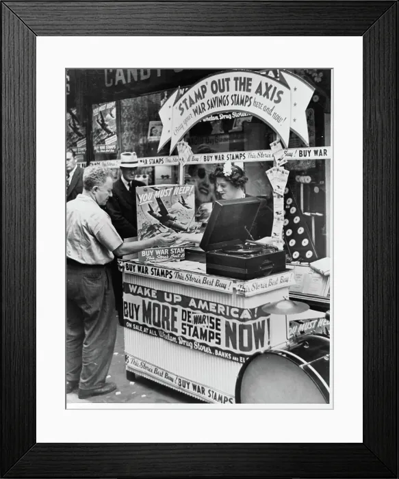Framed Print : Selling War Stamps in New York Framed Print : Selling War Stamps in New York