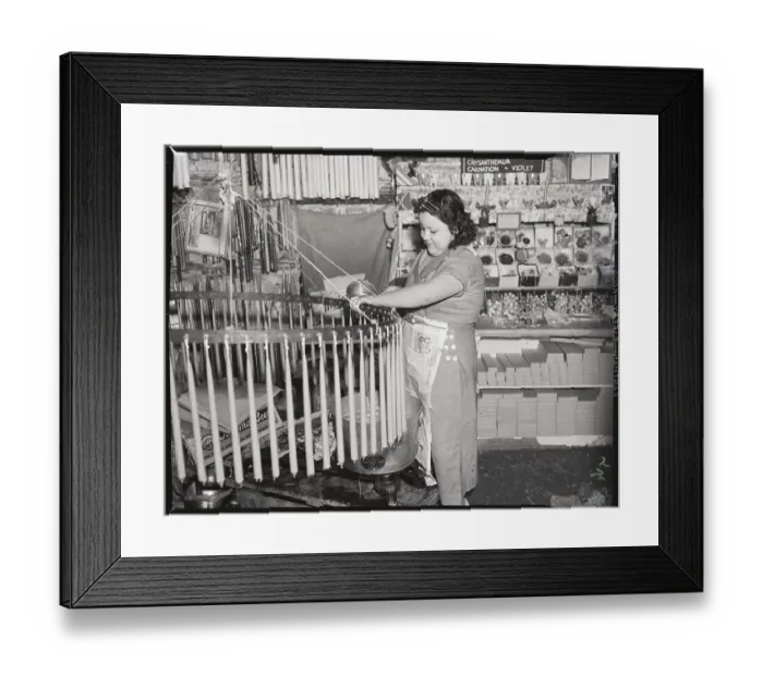 Framed Print : Candlemaker Pouring Wax Framed Print : Candlemaker Pouring Wax