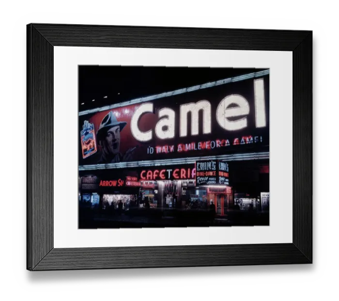 Framed Print : Neon Camel Cigarette Sign Framed Print : Neon Camel Cigarette Sign