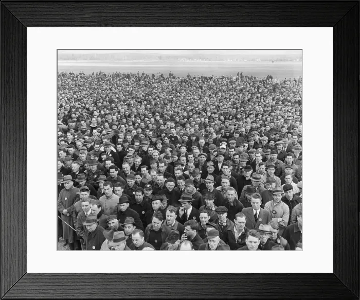 Framed Print : Crowd of Aircraft Workers at Awards Ceremony Framed Print : Crowd of Aircraft Workers at Awards Ceremony