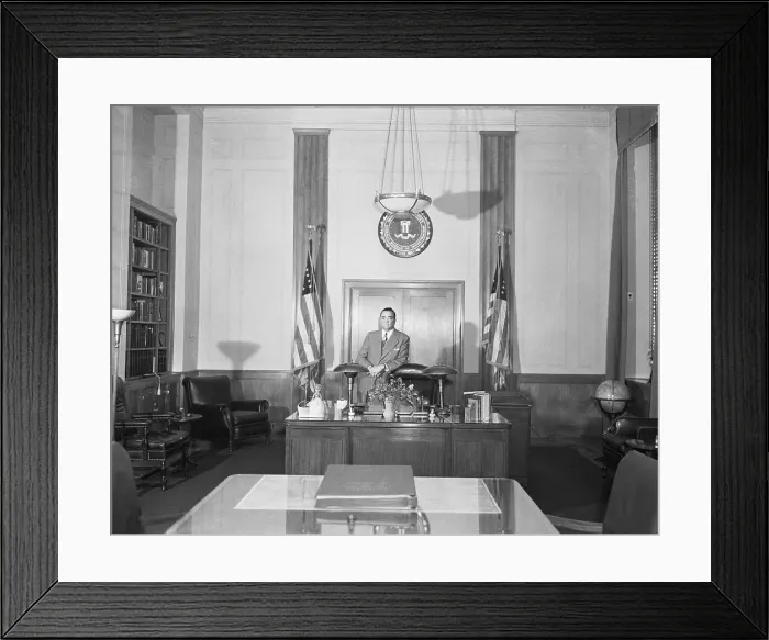 Framed Print : J. Edgar Hoover at his Desk Framed Print : J. Edgar Hoover at his Desk