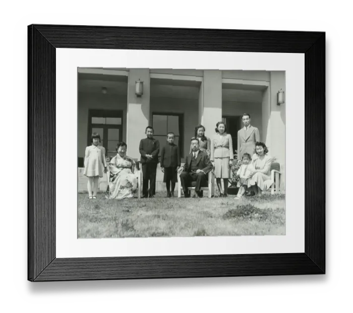 Framed Print : Japanese Royal Family Posed Outside Framed Print : Japanese Royal Family Posed Outside