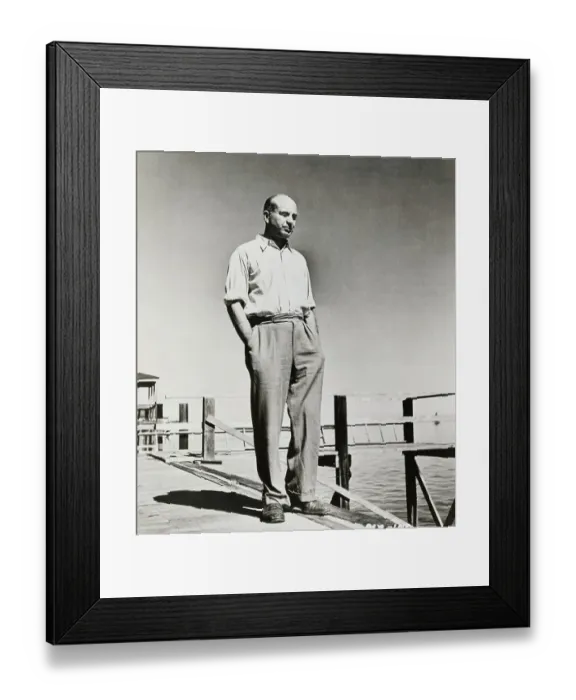 Framed Print : American Author John Dos Passos Pausing on Pier Framed Print : American Author John Dos Passos Pausing on Pier