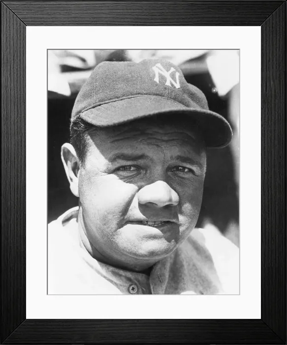 Framed Print : Portrait of Baseball Legend Babe Ruth Framed Print : Portrait of Baseball Legend Babe Ruth