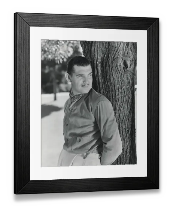 Framed Print : Actor Clark Gable Posing Against a Tree Framed Print : Actor Clark Gable Posing Against a Tree