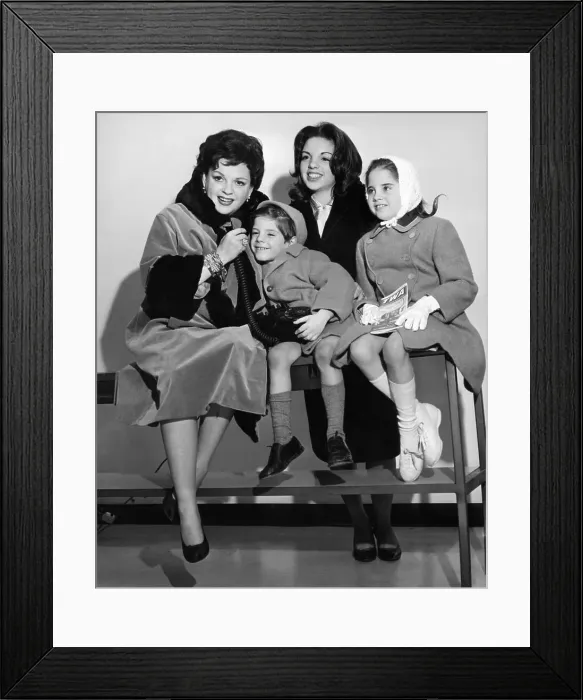 Framed Print : Actress Judy Garland Posing with Her Children Framed Print : Actress Judy Garland Posing with Her Children