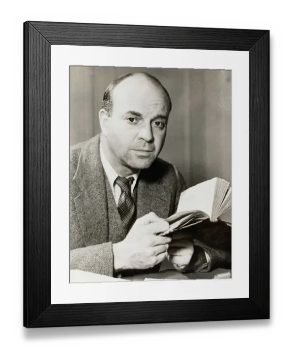 Framed Print : American Author John Dos Passos Pausing with Book in Hand Framed Print : American Author John Dos Passos Pausing with Book in Hand