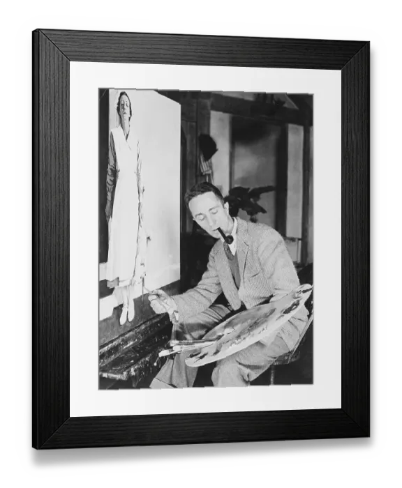 Framed Print : Norman Rockwell Painting a Nurse Framed Print : Norman Rockwell Painting a Nurse