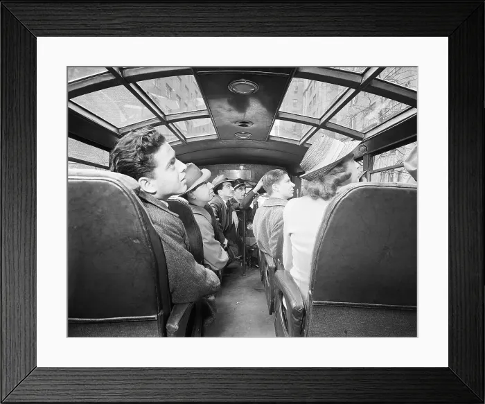 Framed Print : Interior Passengers Look Out Bus Window Framed Print : Interior Passengers Look Out Bus Window