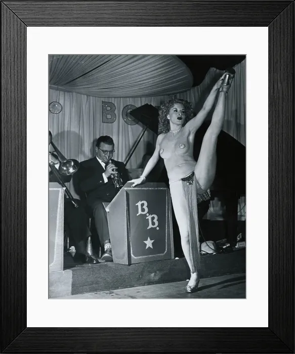 Framed Print : Stripper Pat Halliday Dancing to Nightclub Orchestra Framed Print : Stripper Pat Halliday Dancing to Nightclub Orchestra